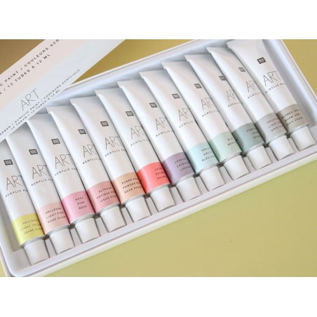Acheter Set de 12 tubes de peinture acrylique - pastel - 8,99 € en ligne sur La Petite Epicerie - Loisirs créatifs
