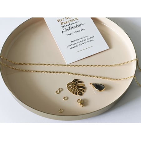 Acheter Collier Madame Patachou gris anthracite - Kit bijoux précieux dorés à l'or fin - 14,89 € en ligne sur La Petite Epice...