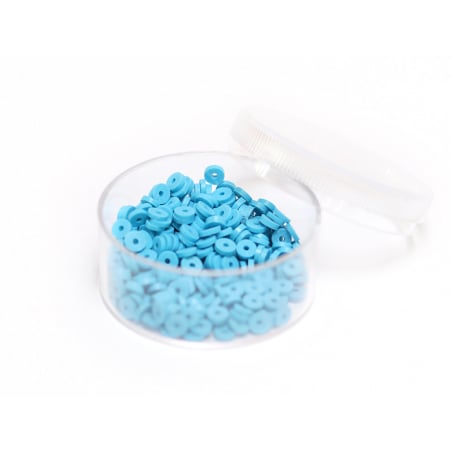 Acheter Boite de perles rondelles heishi 3 mm - bleu céruléen - 2,59 € en ligne sur La Petite Epicerie - Loisirs créatifs