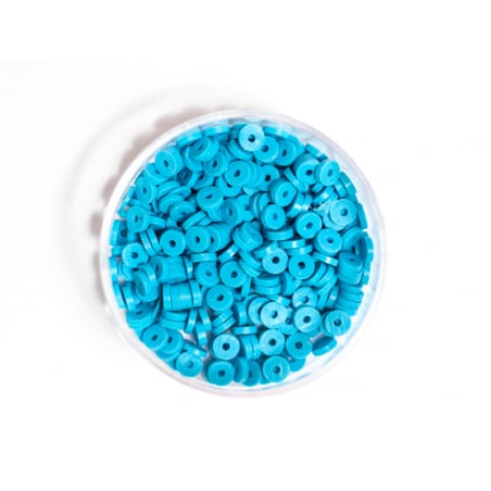 Acheter Boite de perles rondelles heishi 3 mm - bleu céruléen - 1,99 € en ligne sur La Petite Epicerie - Loisirs créatifs