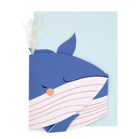 merci fête des mères fête des pères anniversaire de mariage shower de bébé BC Worldwide Ltd main 3D carte pop up anniversaire carte baleine oiseau mer océan animal Valentines 