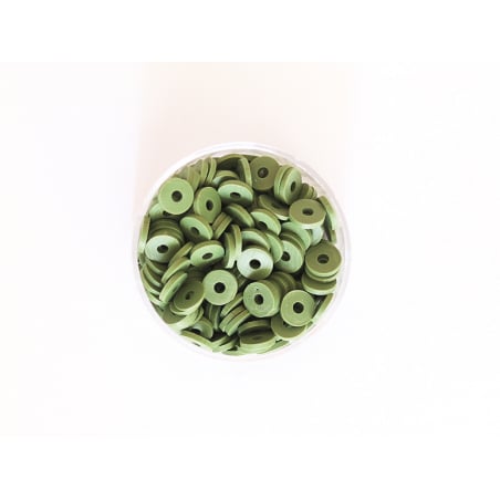 Acheter Boite de perles rondelles heishi 6 mm - vert olive - 2,59 € en ligne sur La Petite Epicerie - Loisirs créatifs