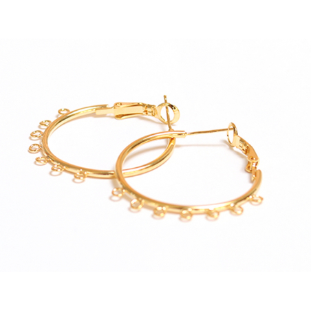 Acheter Boucles d'oreilles créoles 30 mm - dorées à l'or fin - 4,49 € en ligne sur La Petite Epicerie - Loisirs créatifs