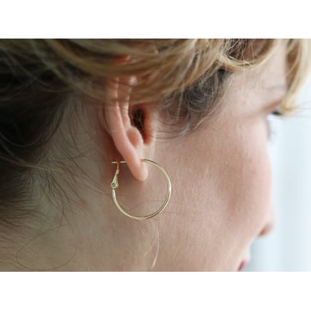 Acheter Paire boucles d'oreilles créoles 24 mm - plaquées or fin 24K - 4,49 € en ligne sur La Petite Epicerie - Loisirs créatifs