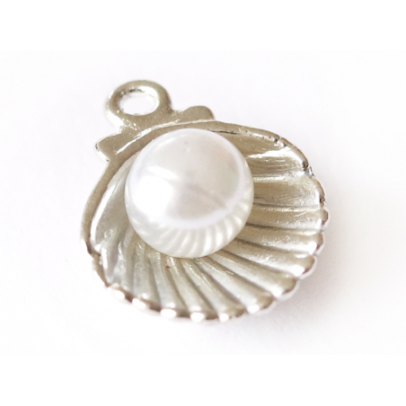 Acheter Pendentif coquillage avec perle - couleur argent - 0,49 € en ligne sur La Petite Epicerie - Loisirs créatifs