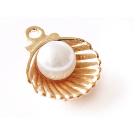 Acheter Pendentif coquillage avec perle - couleur doré - 0,49 € en ligne sur La Petite Epicerie - Loisirs créatifs