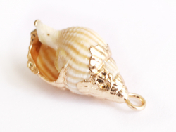 Acheter Pendentif véritable coquillage conque avec détails dorés - 23 mm - 2,99 € en ligne sur La Petite Epicerie - Loisirs c...