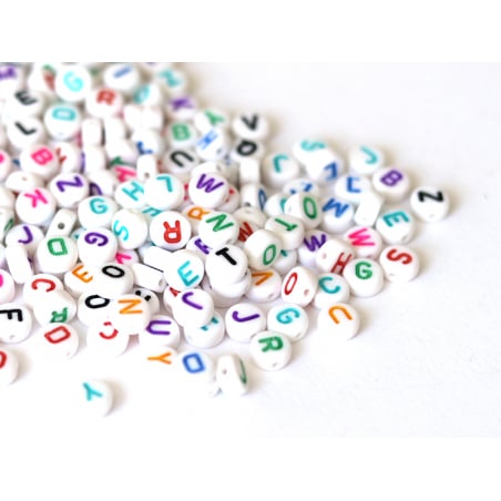 Acheter 200 perles lettres alphabet rondes multicolores - 3,99 € en ligne sur La Petite Epicerie - Loisirs créatifs