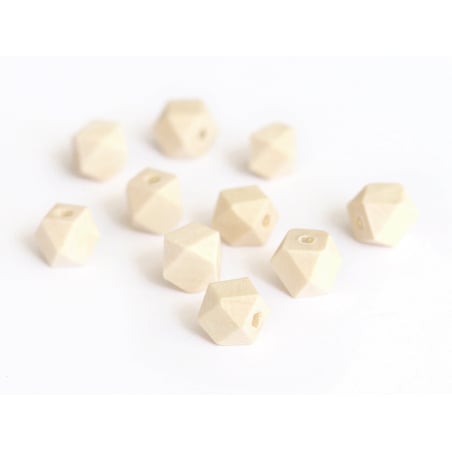 Acheter 10 perles en bois géométriques - 10 mm - 2,49 € en ligne sur La Petite Epicerie - Loisirs créatifs