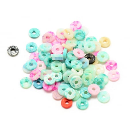 Acheter Boite de perles rondelles heishi 6 mm - marbré couleurs pastelles - 1,99 € en ligne sur La Petite Epicerie - Loisirs ...