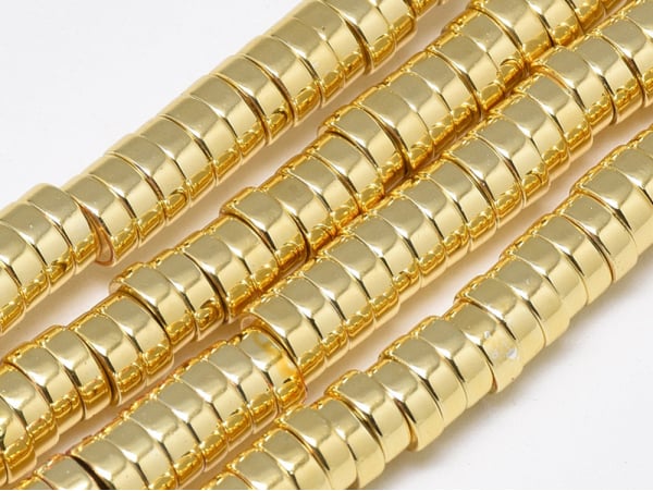 Acheter 20 perles rondelles dorées heishi en hématite - 6x2 mm - 3,99 € en ligne sur La Petite Epicerie - Loisirs créatifs