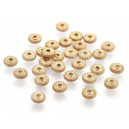 Acheter Perle rondelle ethnique - plaqué à l'or fin mat - 5x1,5 mm - 0,69 € en ligne sur La Petite Epicerie - Loisirs créatifs