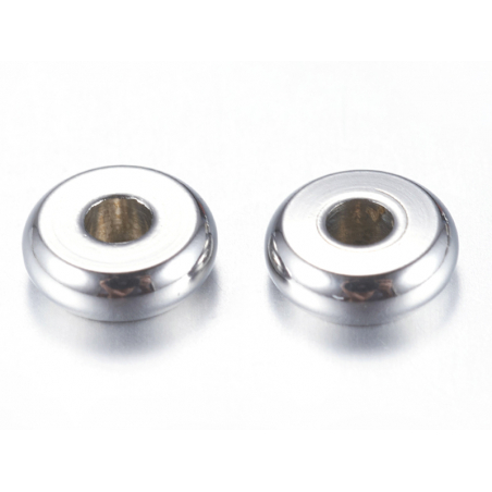 Acheter 20 perles rondelles plates arrondies en acier innoxydable - argenté 6x2 mm - 5,29 € en ligne sur La Petite Epicerie -...