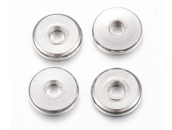 Acheter 20 perles rondelles plates arrondies en acier innoxydable - argenté 6x1 mm - 3,29 € en ligne sur La Petite Epicerie -...