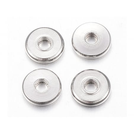 Acheter 20 perles rondelles plates arrondies en acier innoxydable - argenté 6x1 mm - 3,29 € en ligne sur La Petite Epicerie -...