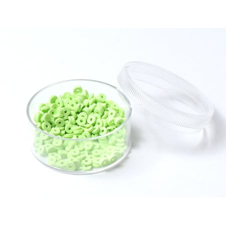 Acheter Boite de perles rondelles heishi 3 mm - vert pomme - 1,99 € en ligne sur La Petite Epicerie - Loisirs créatifs