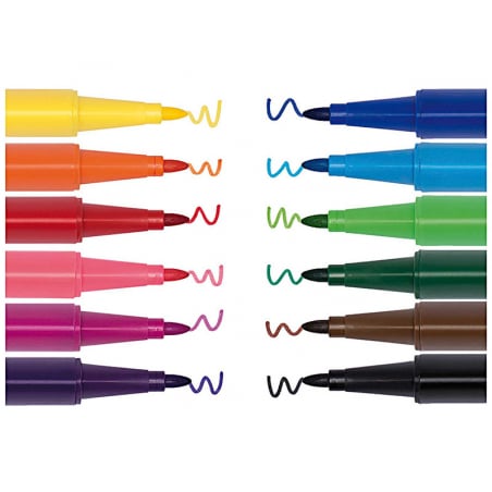Acheter Lot de 12 feutres -pointe 2,5mm- couleurs basiques - 7,49 € en ligne sur La Petite Epicerie - Loisirs créatifs