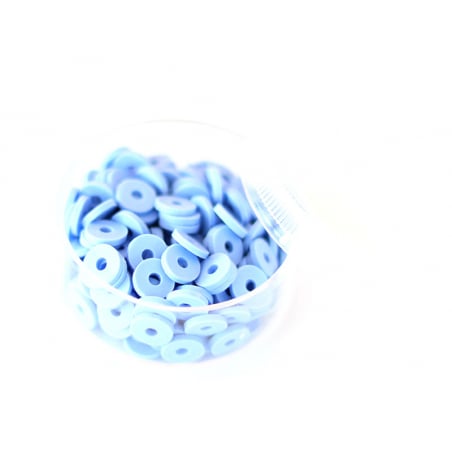 Acheter Boite de perles rondelles heishi 6 mm - bleu pastel - 2,59 € en ligne sur La Petite Epicerie - Loisirs créatifs