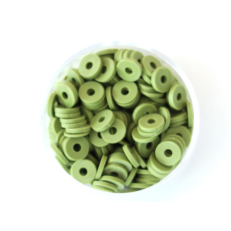 Acheter Boite de perles rondelles heishi 6 mm - vert kaki - 2,59 € en ligne sur La Petite Epicerie - Loisirs créatifs