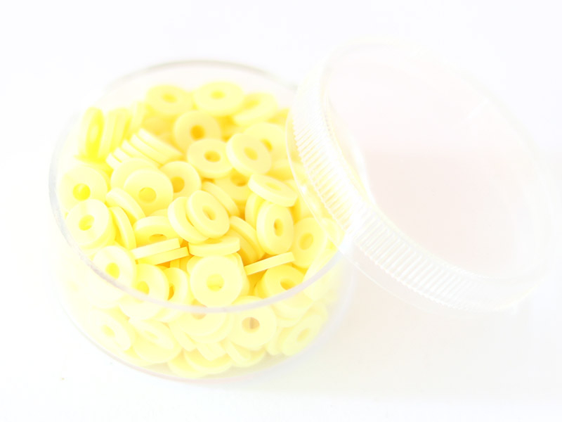 Acheter Boite de perles rondelles heishi 6 mm - jaune clair - 1,99 € en ligne sur La Petite Epicerie - Loisirs créatifs