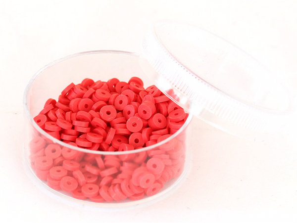 Acheter Boite de perles rondelles heishi 3 mm - rouge - 1,99 € en ligne sur La Petite Epicerie - Loisirs créatifs