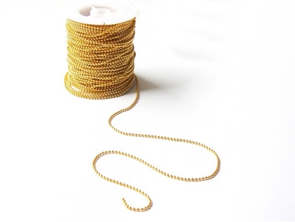 Acheter Chaine bille 2,4 mm dorée x 20 cm - 0,39 € en ligne sur La Petite Epicerie - Loisirs créatifs