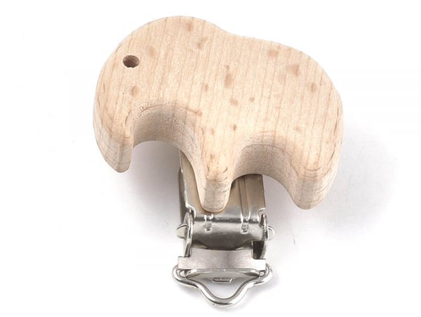 Acheter Pince clip accroche tétine pour bébé - bois clair - éléphant - 3,39 € en ligne sur La Petite Epicerie - Loisirs créatifs
