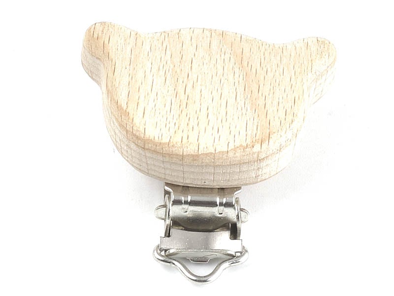 Acheter Pince clip accroche tétine pour bébé - bois clair - ourson - 3,39 € en ligne sur La Petite Epicerie - Loisirs créatifs
