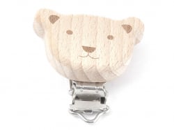 Acheter Pince clip accroche tétine pour bébé - bois clair - ourson sourire - 6,49 € en ligne sur La Petite Epicerie - Loisirs...