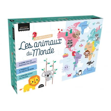 Acheter Coffret livre avec puzzle- Je decouvre les animaux du monde - Shirley Rusli - 24,95 € en ligne sur La Petite Epicerie...