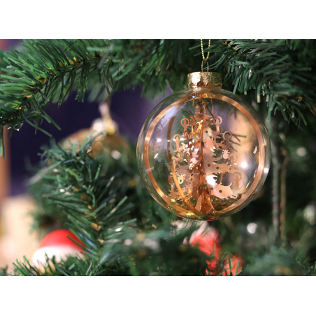 Boule De Noël Sapin Cuivre Et étoiles Dorées Sass Belle