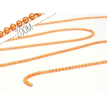 Acheter Chaine bille 1,5 mm orange métallisé x 20 cm - 0,39 € en ligne sur La Petite Epicerie - Loisirs créatifs