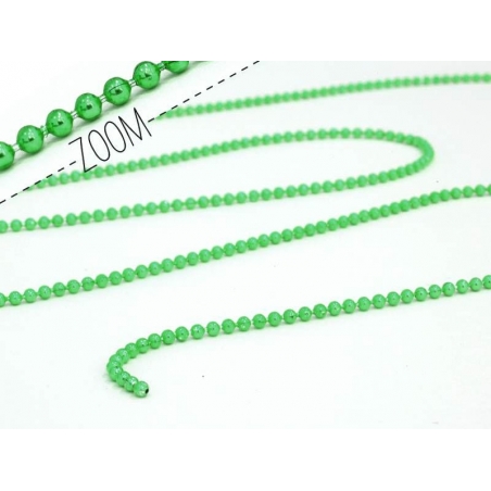 Acheter Chaine bille 1,5 mm vert prairie métallisé x 20 cm - 0,39 € en ligne sur La Petite Epicerie - Loisirs créatifs