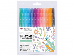 Acheter Set de 12 feutres Tombow double pointe TwinTone - Pastel - 20,09 € en ligne sur La Petite Epicerie - Loisirs créatifs