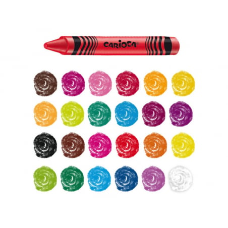 Acheter 24 pastels à la cire - Carioca Wax - 2,19 € en ligne sur La Petite Epicerie - Loisirs créatifs