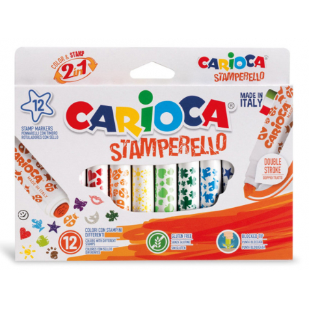 Acheter Set de 12 feutres double pointe - Carioca Stamperello - 8,03 € en ligne sur La Petite Epicerie - Loisirs créatifs