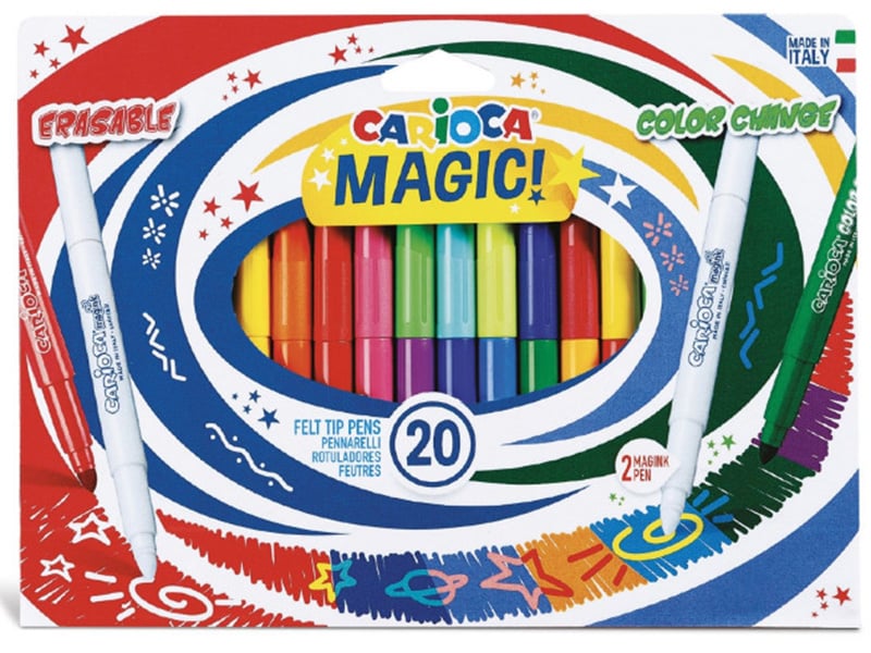 Acheter Pochette de 20 feutres à l'encre magique et effaçable - Carioca Magic Erasable & Color Change - 6,85 € en ligne sur L...