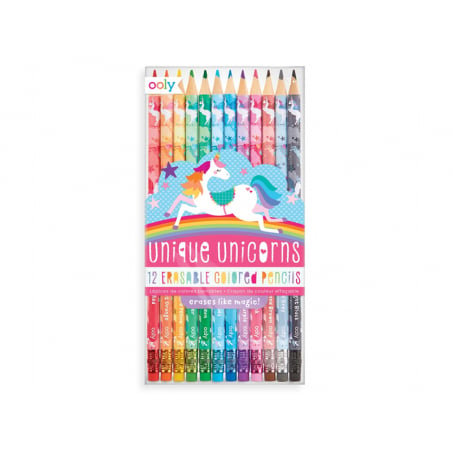 Acheter 12 crayons de couleur avec gomme - motif licornes - 11,49 € en ligne sur La Petite Epicerie - Loisirs créatifs