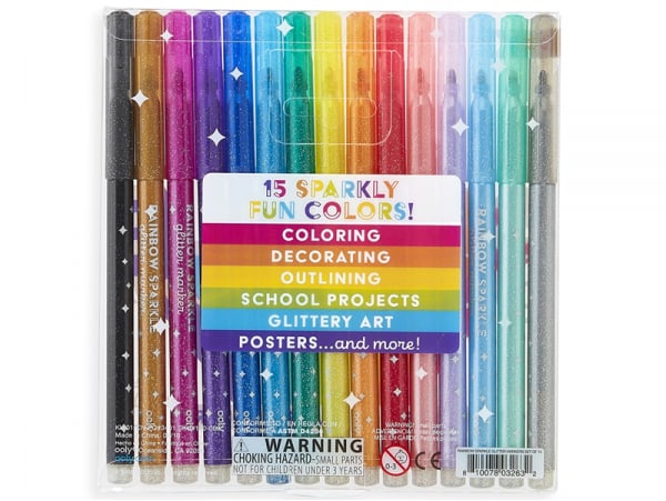 Acheter 15 feutres métalliques à paillettes - rainbow sparkle glitter  markers En ligne