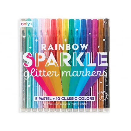 Acheter 15 feutres métalliques à paillettes - rainbow sparkle glitter markers - 19,99 € en ligne sur La Petite Epicerie - Loi...