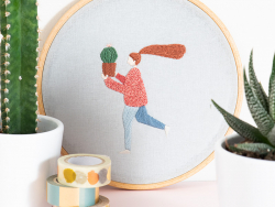 Acheter Kit de broderie traditionnelle - "plant lady" - la jeune fille au cactus par Slow evenings - 25,99 € en ligne sur La ...