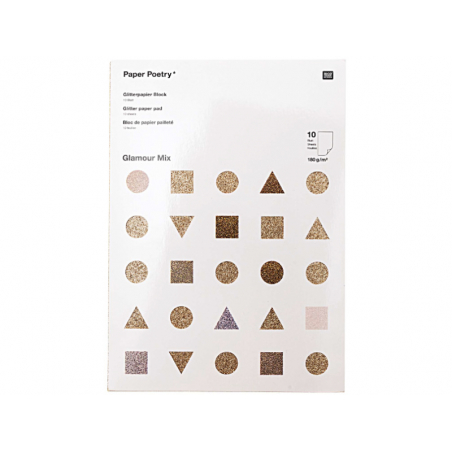 Acheter Bloc de papier à paillettes A4 - blanc - doré - argenté - 10,99 € en ligne sur La Petite Epicerie - Loisirs créatifs