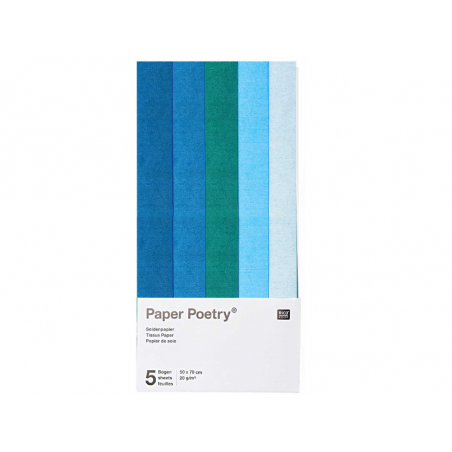 Acheter 5 feuilles de papier de soie - tons de bleu assortis - 1,99 € en ligne sur La Petite Epicerie - Loisirs créatifs
