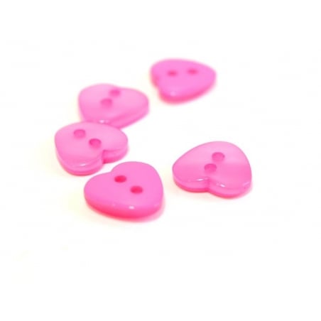 Acheter Bouton plastique - Coeur nacré rose fushia 12x11mm - 0,39 € en ligne sur La Petite Epicerie - Loisirs créatifs
