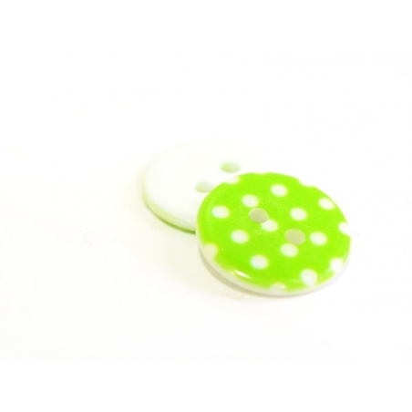 Acheter Bouton plastique rond 18 mm - vert à pois blanc - 0,49 € en ligne sur La Petite Epicerie - Loisirs créatifs