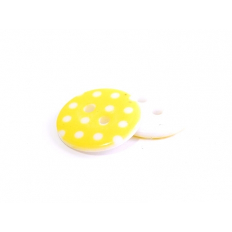 Acheter Bouton plastique rond 18 mm - jaune à pois blanc - 0,49 € en ligne sur La Petite Epicerie - Loisirs créatifs