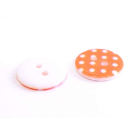 Acheter Bouton plastique rond 18 mm - orange à pois blanc - 0,49 € en ligne sur La Petite Epicerie - Loisirs créatifs