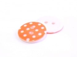 Acheter Bouton plastique rond 18 mm - orange à pois blanc - 0,49 € en ligne sur La Petite Epicerie - Loisirs créatifs