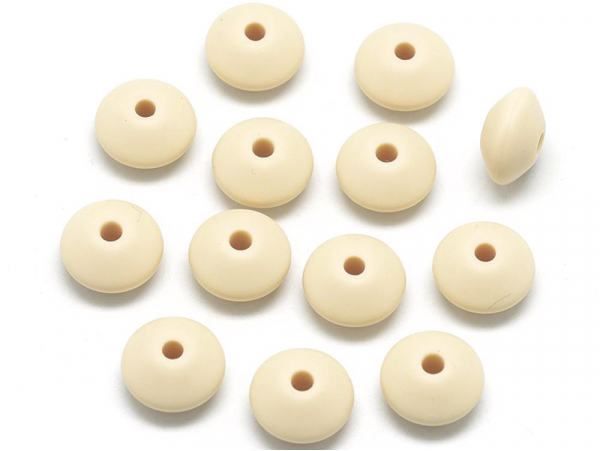 Acheter Lot de 6 perles plates de 12 mm en silicone - Beige - 2,99 € en ligne sur La Petite Epicerie - Loisirs créatifs