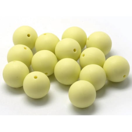 Acheter Lot de 5 perles rondes de 12 mm en silicone - Jaune pastel - 2,99 € en ligne sur La Petite Epicerie - Loisirs créatifs